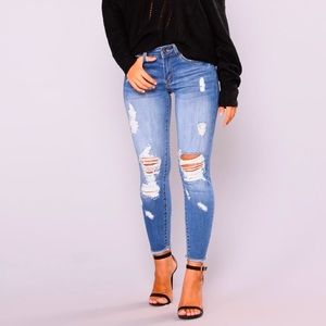 Fashion Nova Ripped Ankle Jeans
